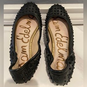 Sam Edelman Blair Leather Upper/Lining Ballet Flat Studded Spiked Shoes 6.5